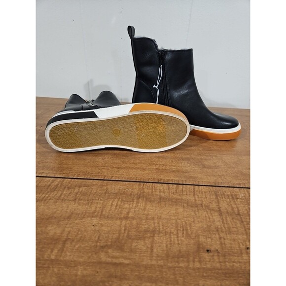 A New Day Women's Ankle Boots Black Faux Leather Zip - Picture 4 of 6